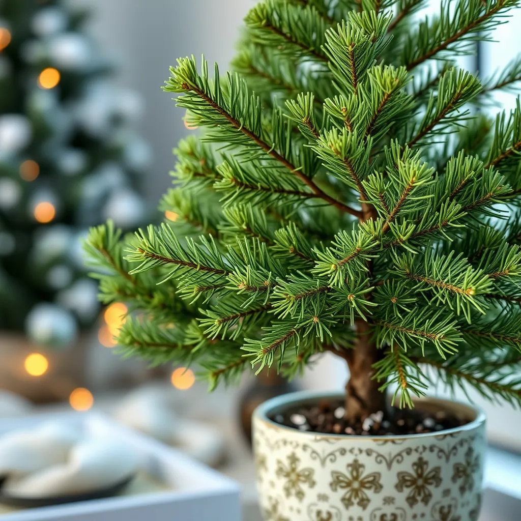 Świerk conica w donicy - zimowanie